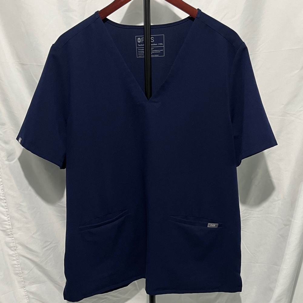 Figs Deep Blue V-Neck Women’s Shirt